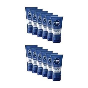 12PK Nivea Exfoliating Face Scrub Men Protect Care With Aloe Vera 75ml