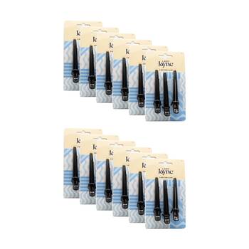 12x 3pc Lady Jayne 3 Section Clips Set Women's Hair Accessories Black