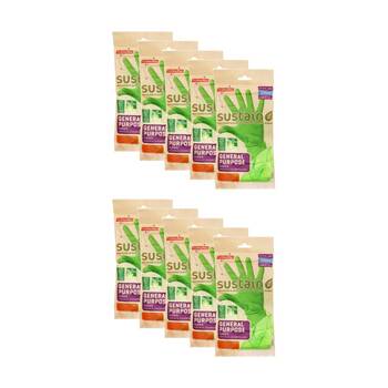 10x 10pc Hygiene Plus Gloves Sustain General Purpose Household Small