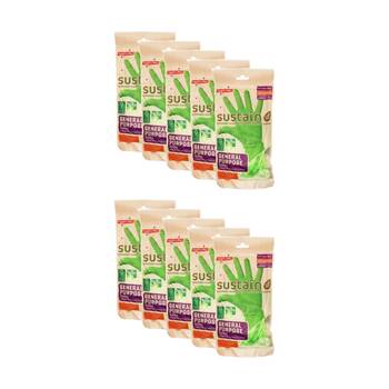 10x 10pc Hygiene Plus Gloves Sustain General Purpose Household Medium