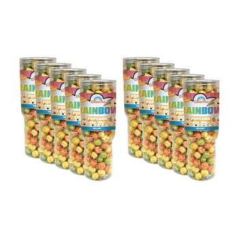 10PK Candy Cove Popcorn Rainbow Flavour In Reusable Travel Cup 120g 23.5x8.5cm