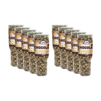 10PK Candy Cove Chocolate Popcorn In Reusable Jar Travel Cup 120g 23.5x8.5cm