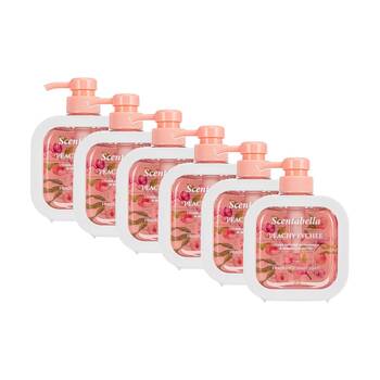 6PK Scentabella Scented Cleansing Hand Soap 300mL Peachy Lychee