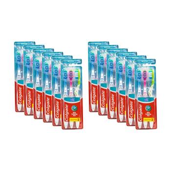 12x 3pc Colgate Max White Toothbrushes Value Pack W/ Polishing Stars Medium