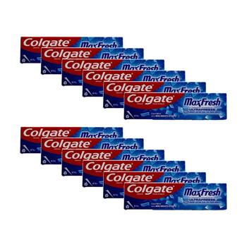 12PK Colgate Max Fresh Cool Mint Toothpaste W/ Mini Breath Strips 115g