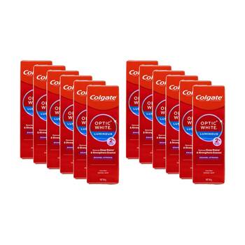 12PK Colgate Optic White Luminous 2 Percent Hydrogen Peroxide Toothpaste 85g