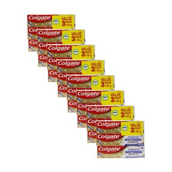 8x 3pc Colgate Advanced Whitening Tartar Control Toothpaste Value Pack 115g