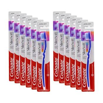 12PK Colgate Slim Soft Ultra Toothbrush Dental Oral Health Care Multi Colour