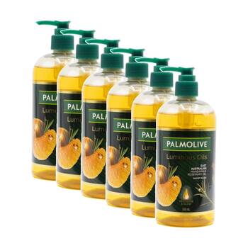 6PK Palmolive Hand Wash Luminous Oils Revitalise Glow Mandarin Rosemary 500mL