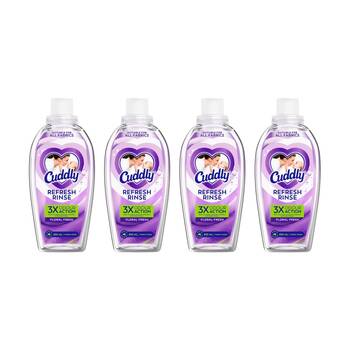4PK Cuddly Fabric Rinse 3X Odour Action Floral Fresh Refresh Double Use 850mL