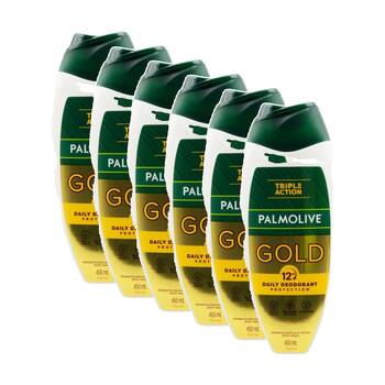 6PK Palmolive Body Wash Gold Triple Action Daily Deodorant Protection 12H 450mL