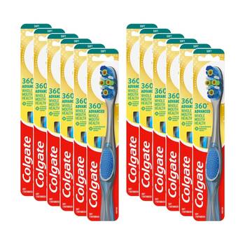 12PK Colgate Toothbrush Advanced 360 Soft Bristles Oral Care Dental Hygiene