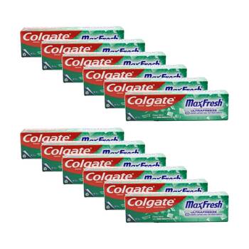 12PK Colgate Toothpaste Max Fresh Ultra Freeze Mini Breath Strips Mint 115g
