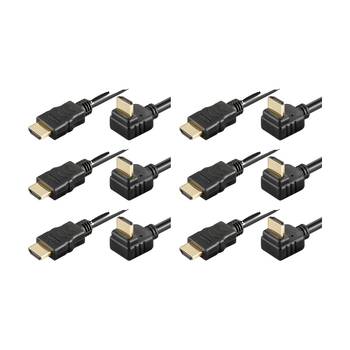 6PK Goobay High Speed HDMI Cable 270 Deg with Ethernet 4K@60Hz - Black