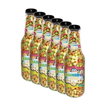 6PK Candy Cove Popcorn Rainbow Flavour In Reusable Jar 900g 53x16cm