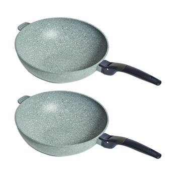 2PK Campfire Compact Deep Frypan Diecast Aluminium Non Stick 28cm