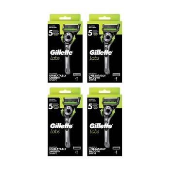 4PK Gillette Labs Razor Handle And Cartridge Unbeatably Smooth Shave