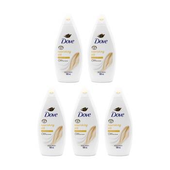 5PK Dove Nourishing Silk Triple Moisture Serum Body Wash For Dry Skin 500ml