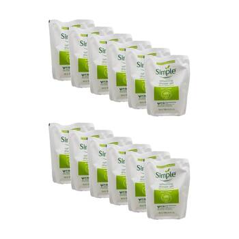 12PK Simple Refreshing Shower Gel W/ Cucumber Extract For Sensitive Skin 750mL