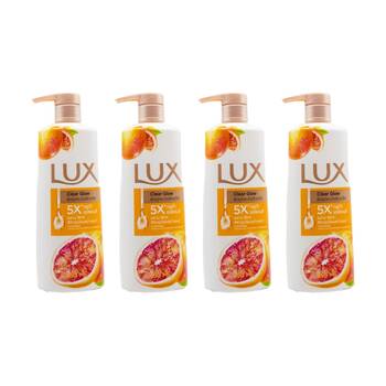4PK Lux Clear Glow Shower Cream Cleansing Wash Energizing Grapefruit Scent 450ml