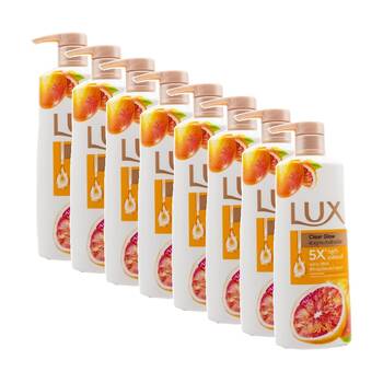 8PK Lux Clear Glow Shower Cream Cleansing Wash Energizing Grapefruit Scent 450ml
