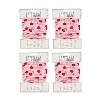 4PK Happywrap Multi-Wear Cherry Print Headband Scarf Polyester 50x25cm