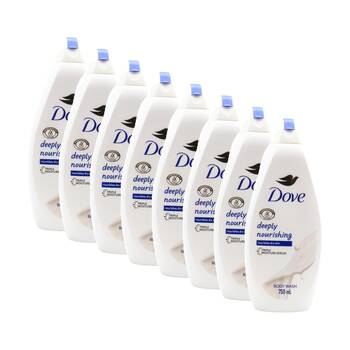 8PK Dove Body Wash Deeply Nourishing Triple Moisture Serum Nourishes Skin 750mL