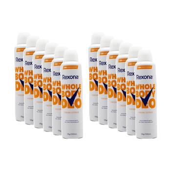 12PK Rexona Whole Body Deo Deodorant Fresh Citrus 72h Odour Control 230ml