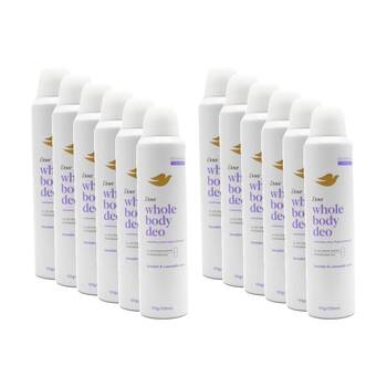 12PK Dove Women's Sensitive Whole Body Deo Deodorant Lavender Camomile 230ml