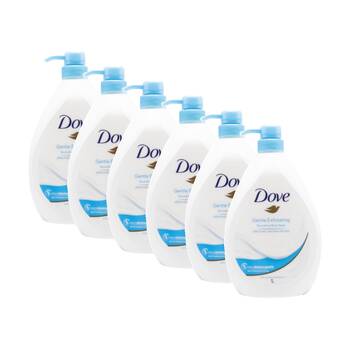 6PK Dove Gentle Exfoliating Nourishing Sensitive Skin Body Wash 1L