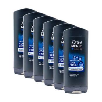 6PK Dove Men +Care Invigorating Cool Fresh Body Face & Hair Wash 400ml