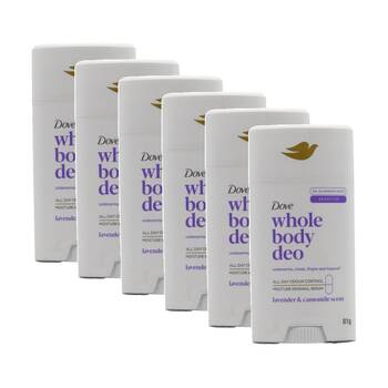 6PK Dove Whole Body Deo Deodorant Stick Lavender Camomile Scent 81g