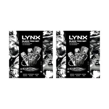 2x 3pc Lynx Trio Set W/ Bodyspray Antiperspirant & Bodywash 102g/95g/400ml Black