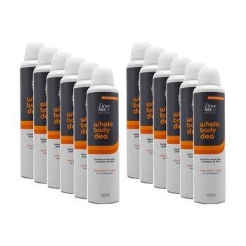 12PK Dove Men Care Deodorant Odour Protection Shea Butter Cedar Scent 230mL