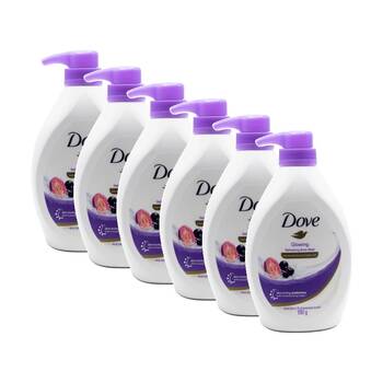 6PK Dove Body Wash Glowing Acai Berry Grapefruit Scent Skin-Loving 545mL