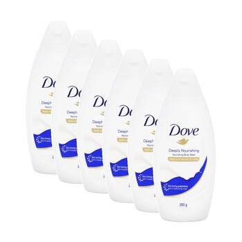 6PK Dove Body Wash Deeply Nourishing Repair For Dry Skin Liquid 198mL
