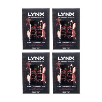 4x 2pc Lynx Fine Fragrance Duo Set W/ Body Spray & Wash 150/360ml Cherry Spritz