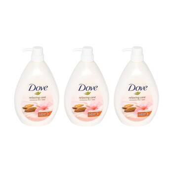 3PK Dove Relaxing Care Nourishing Body Wash Almond Cream & Hibiscus 1000ml