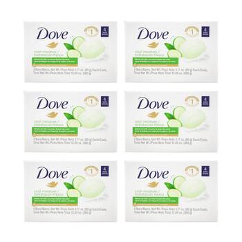 6x 4pc Dove Beauty Bar Soap 90g Each Cucumber Green Tea Scent