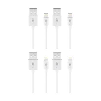 4PK Goobay USB-A to Lightning Cable 1M MFi Certified Apple Charge - White