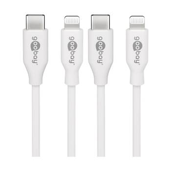 2PK Goobay USB-C to Lightning Cable 1M MFi Certified Apple certified - White
