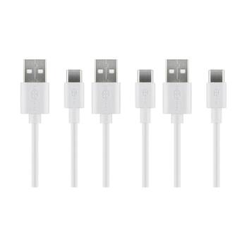 3PK Goobay USB-A to USB-C Cable 1M Fast Charging Cord Device Sync Wire - White