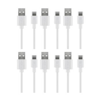 6PK Goobay USB-A to USB-C Cable 1M Fast Charging Cord Device Sync Wire - White
