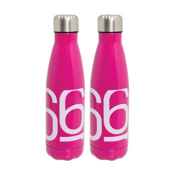2PK 66Fit Stainless Steel Water Bottle Vacuum Insulated 500ml Assorted Colours