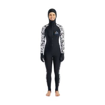 Adrenalin Hooded Lycra Stinger Suit UPF50+ UV Sun Protection B&W Print