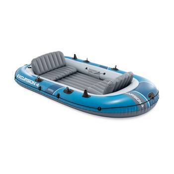 Intex Excursion 4 Inflatable Boat Set With 54in Aluminium Oars