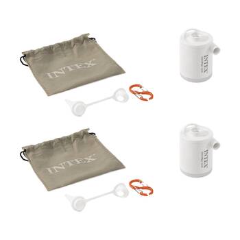2PK Intex Quickfill USB200R Tiny Air Pump W/ Rechargeable Battery & LED Light