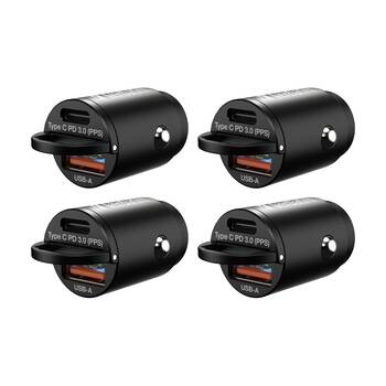 4PK VERBATIM Car Charger 2 Ports Power Delivery Quick Charge Mini 30W Black