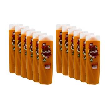 12PK Sunsilk Defeat Damage Keratin & Calcium Repairing Shampoo Bottle 350ml