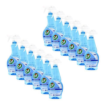 12PK Cif Professional Glass Cleaner Spray Streak Free 520ml